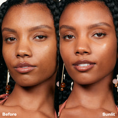 Before and after applying Dreambeam Sunlit