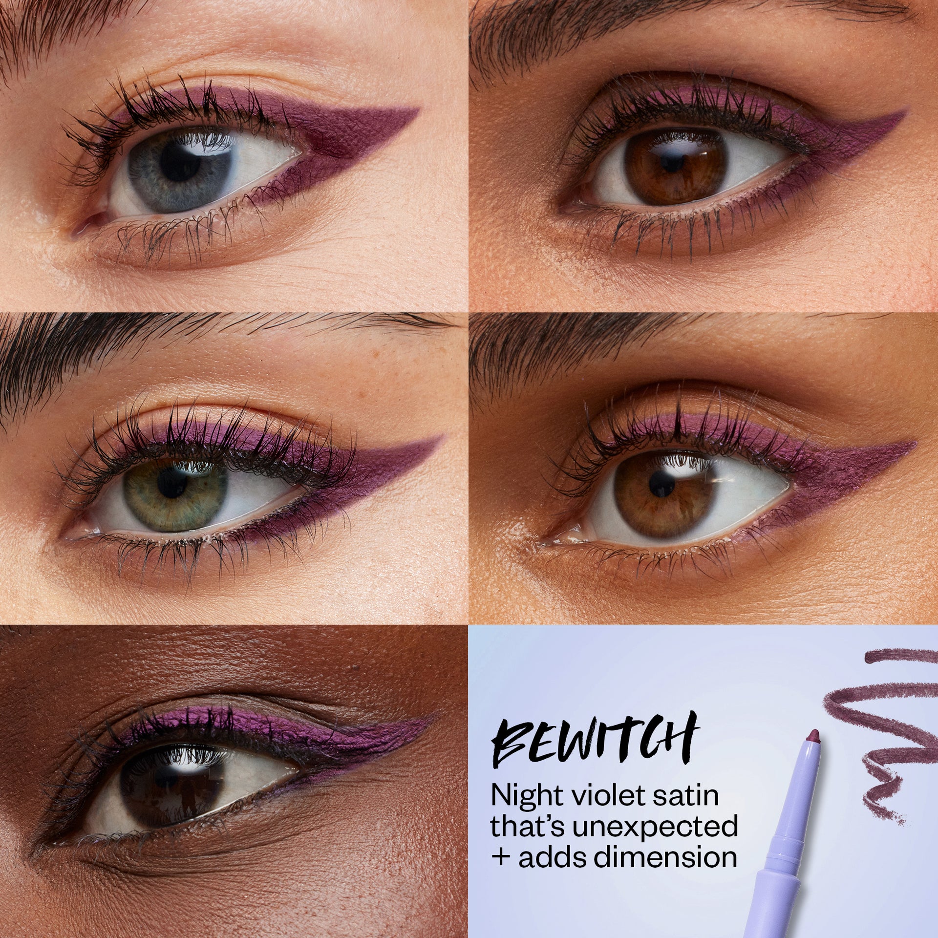 Bewitch Grid - Night Violet Satin