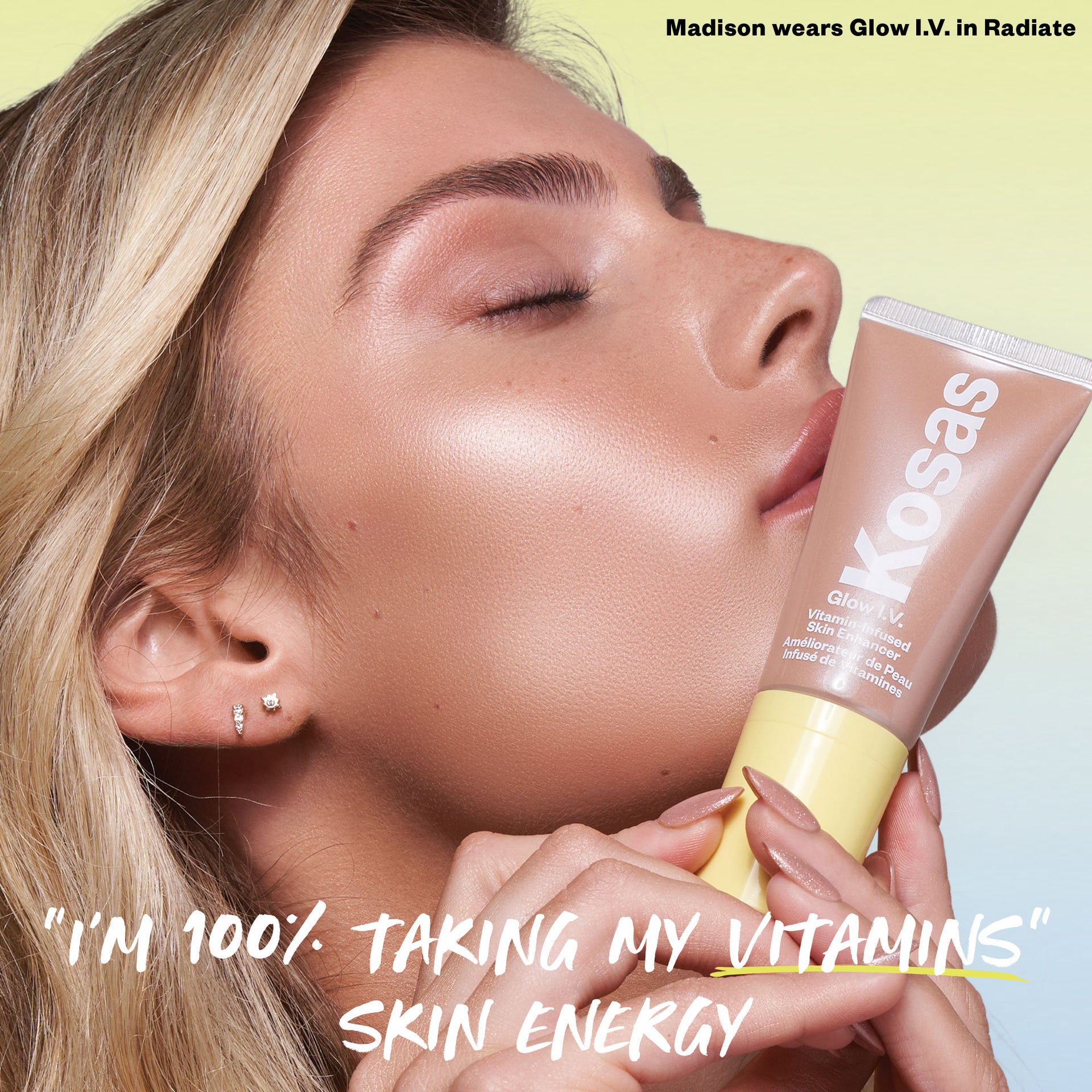 Madison wears Glow I.V