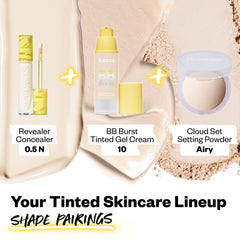 Your Tinted Skincare Lineup Shade Pairings (Revealer Concealer 0.5N, BB Burst Tinted Gel Cream 10, Cloud Set Setting Powder Airy)