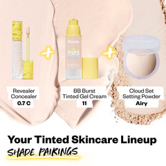 Your Tinted Skincare Lineup Shade Pairings (Revealer Concealer 0.7C, BB Burst Tinted Gel Cream 11, Cloud Set Setting Powder Airy)