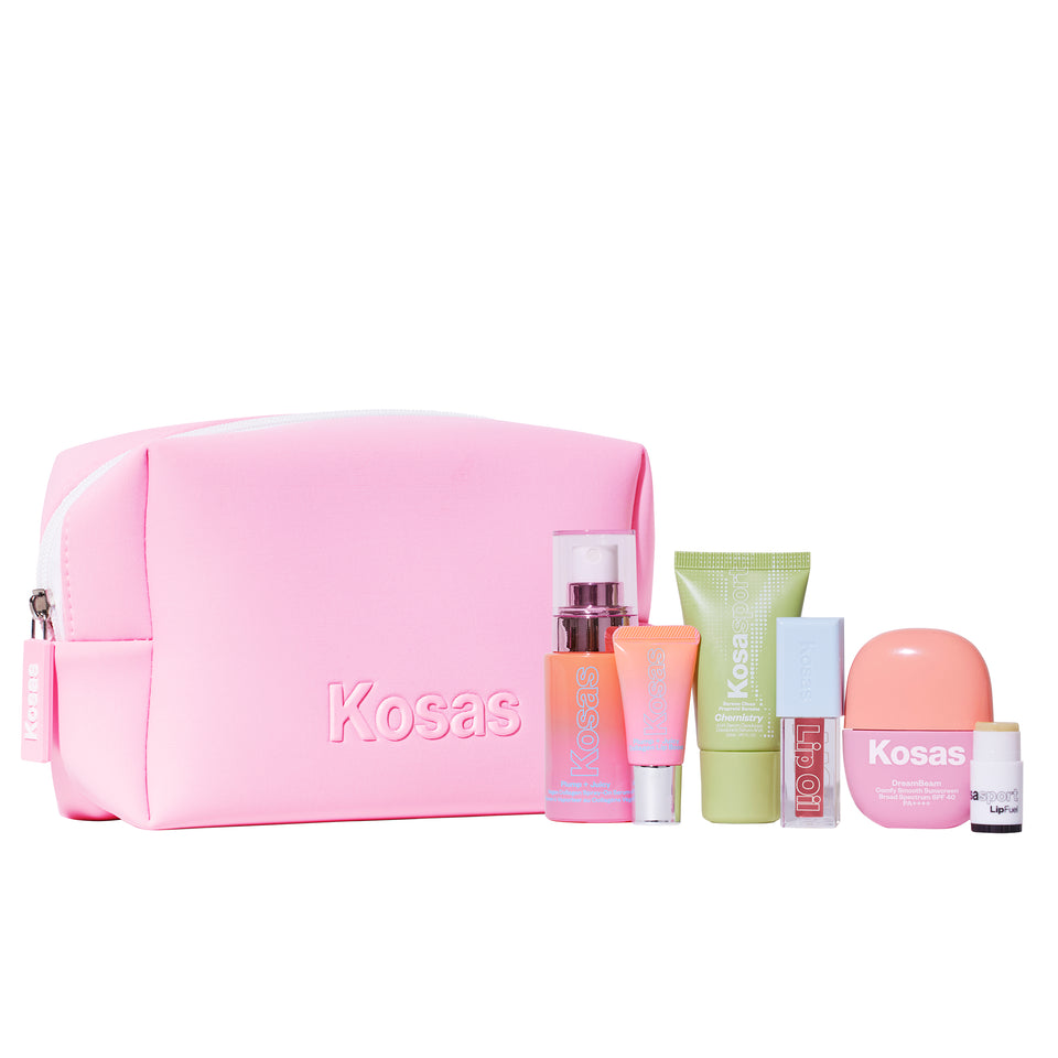 Kosas Travel Set - 6 Mini Bestsellers + Makeup Bag