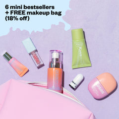 6 mini bestsellers + FREE makeup bag (18% off)