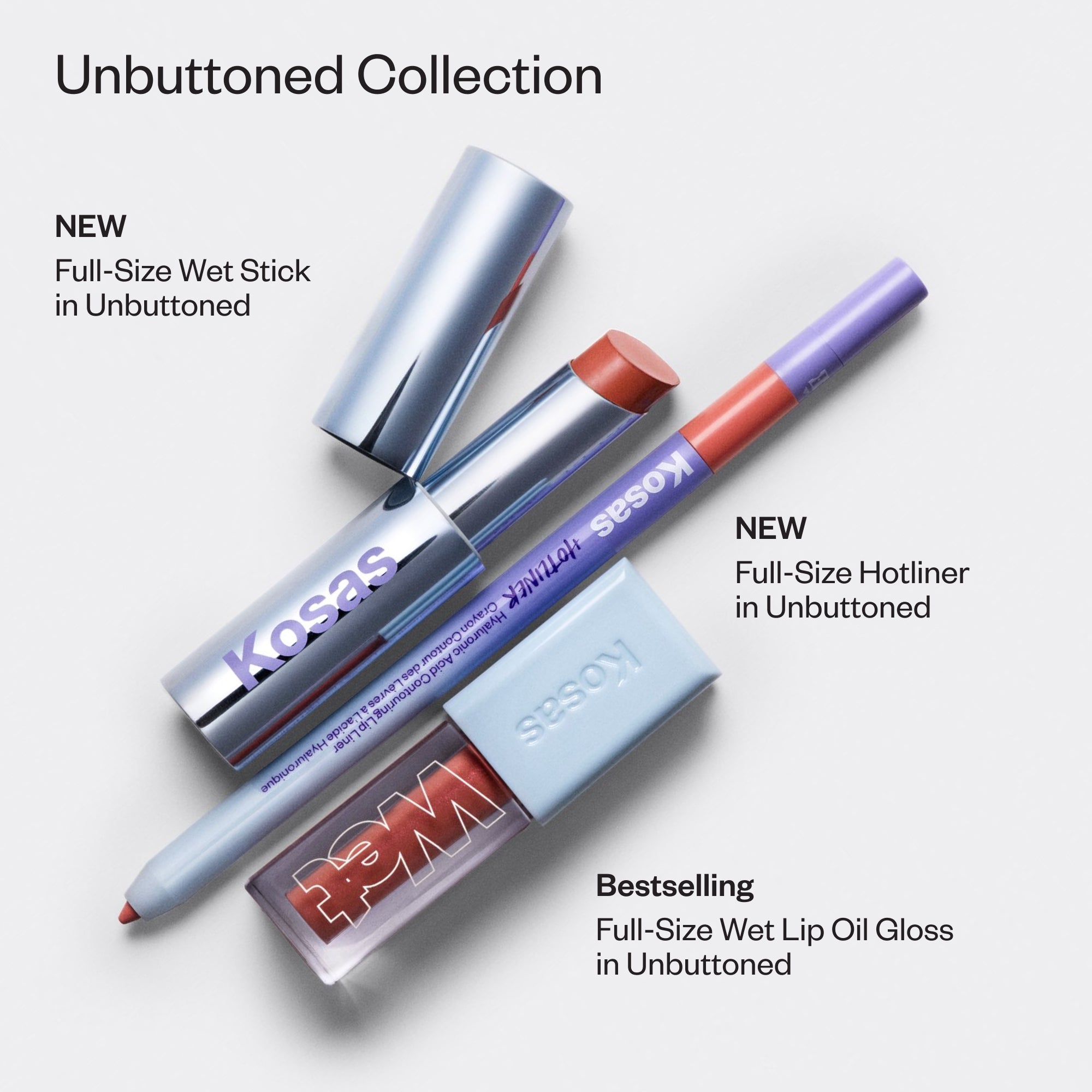 kosa品 Unbuttoned Lip Trio – Kosas Cosmetics