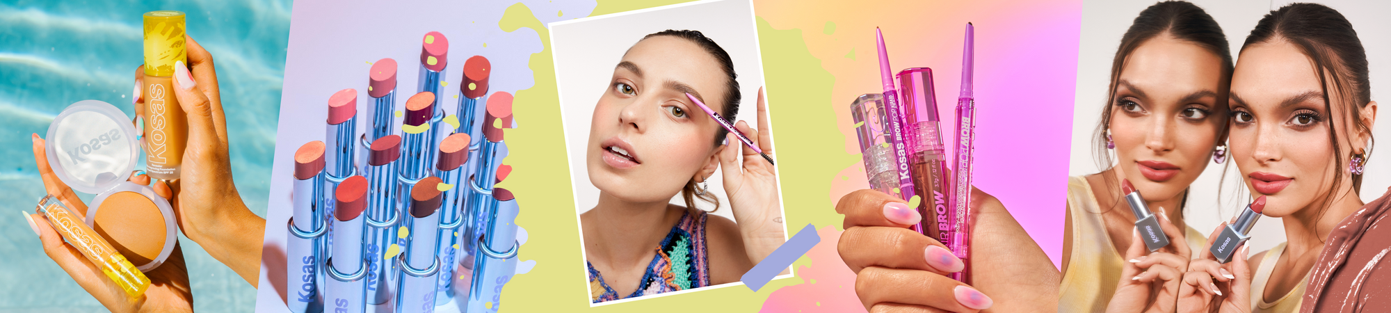 Various face, lip and brow products by Kosas
