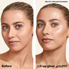 Model Showing Before and After Wearing Illuminate Shade