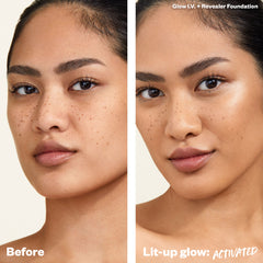 Model Showing Before and After Wearing Radiate Shade