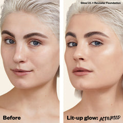 Model Showing Before and After Wearing Revive Shade