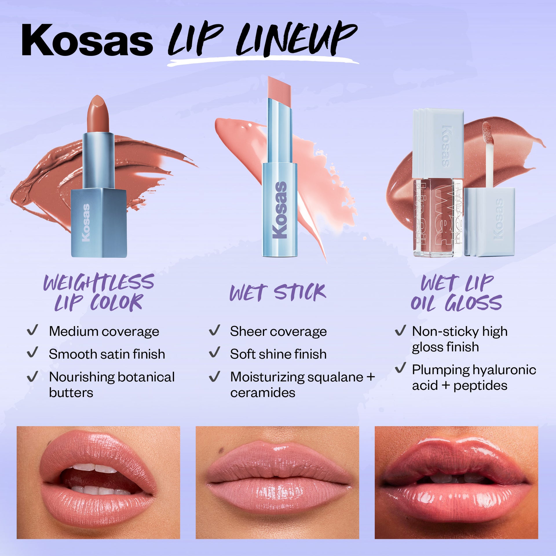 Kosas Lip Line Up