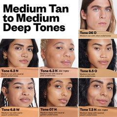 Medium Tan to Medium Deep Tones (Tone 06 O, Tone 6.2 N, Tone 6.3 N, Tone 6.5 O, Tone 6.8 W, Tone 07 N, Tone 7.3 N)