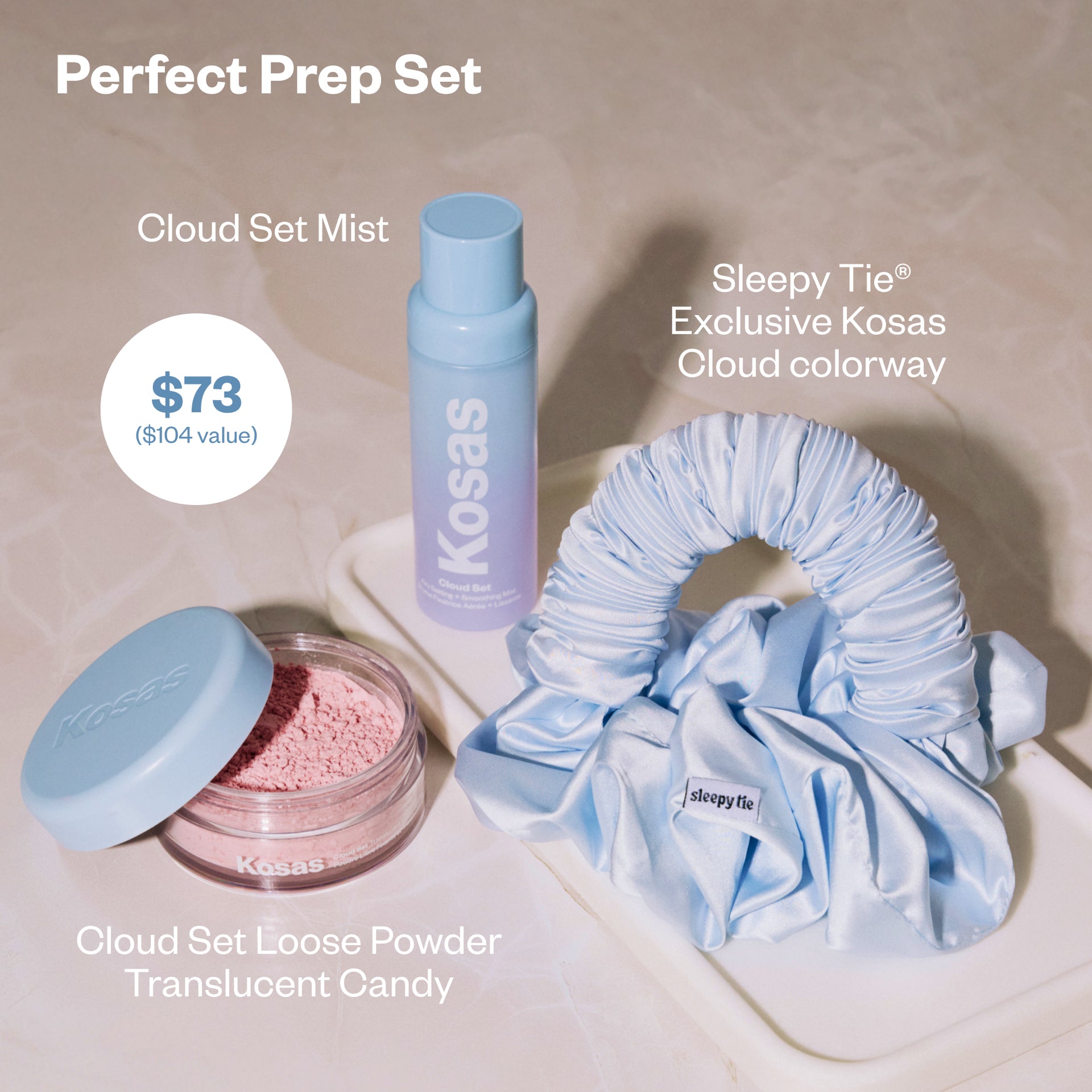 Perfect Prep Set (Cloud Set Loose Powder, Sleepy Tie, Cloud Set Mist)