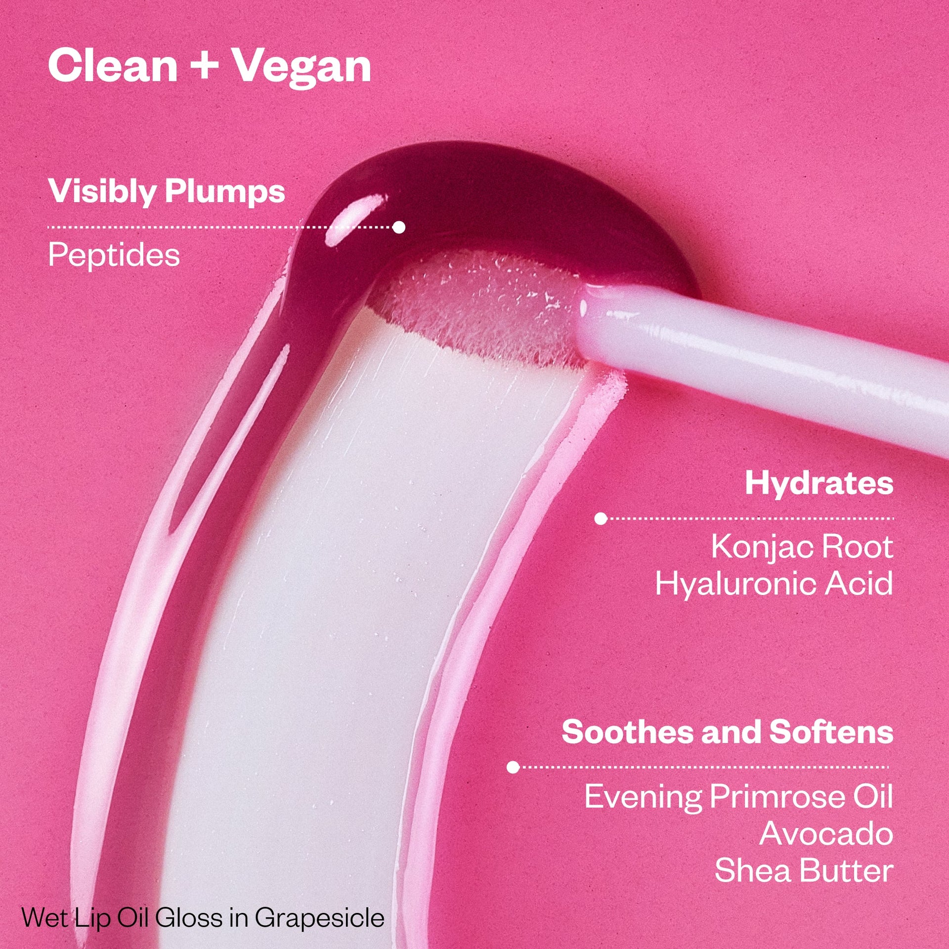 Wet Lip Oil Gloss ingredients and benefits - Clean + Vegan