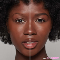 Model showing before and after wearing AirBrow Black