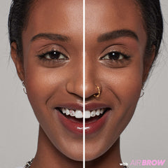 Model showing before and after wearing AirBrow Brown Black