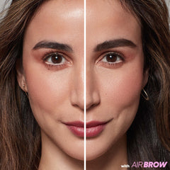 Model showing before and after wearing AirBrow Dark Brown