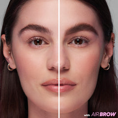 Model showing before and after wearing AirBrow Medium Chocolate Brown